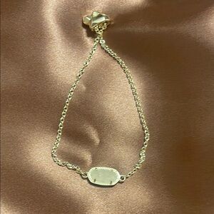 Kendra Scott Elaina Gold Adjustable Chain Bracelet in Iridescent Drusy